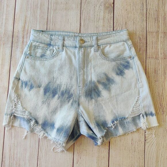 American Eagle Distressed Highest Rise Mom Shorts sz 2 - Picture 1 of 9